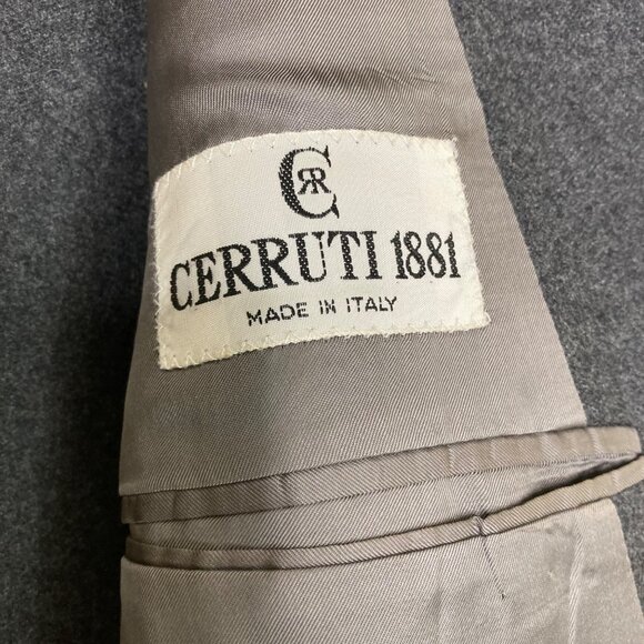 Cerrutti 1881 Gray Wool Suit Barney's Vintage 40 Pants Suspender loops as is - Picture 3 of 16